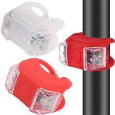 چراغ ژله ای - چراغ باتری خور دوچرخه - چراغ با کیفیت دوچرخه - چراغ جلو و عقب دوچرخه - ست چراغ دوچرخه با کیفیت - ست چراغ جلو و عقب دوچرخه ژله‌ای باتری خور LED HL-009