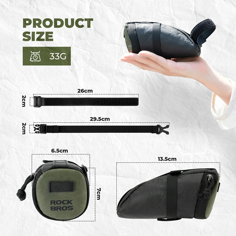 کیف دوچرخه - کیف زیر زین - کیف زیر زین راکبراس - کیف دوچرخه زیر زین راک براس - کیف دوچرخه راکبراس 0.2 لیتری - کیف زیر زین دوچرخه جمع و جور - کیف زیر زین دوچرخه راکبراس ROCKBROS DB006 0.2L